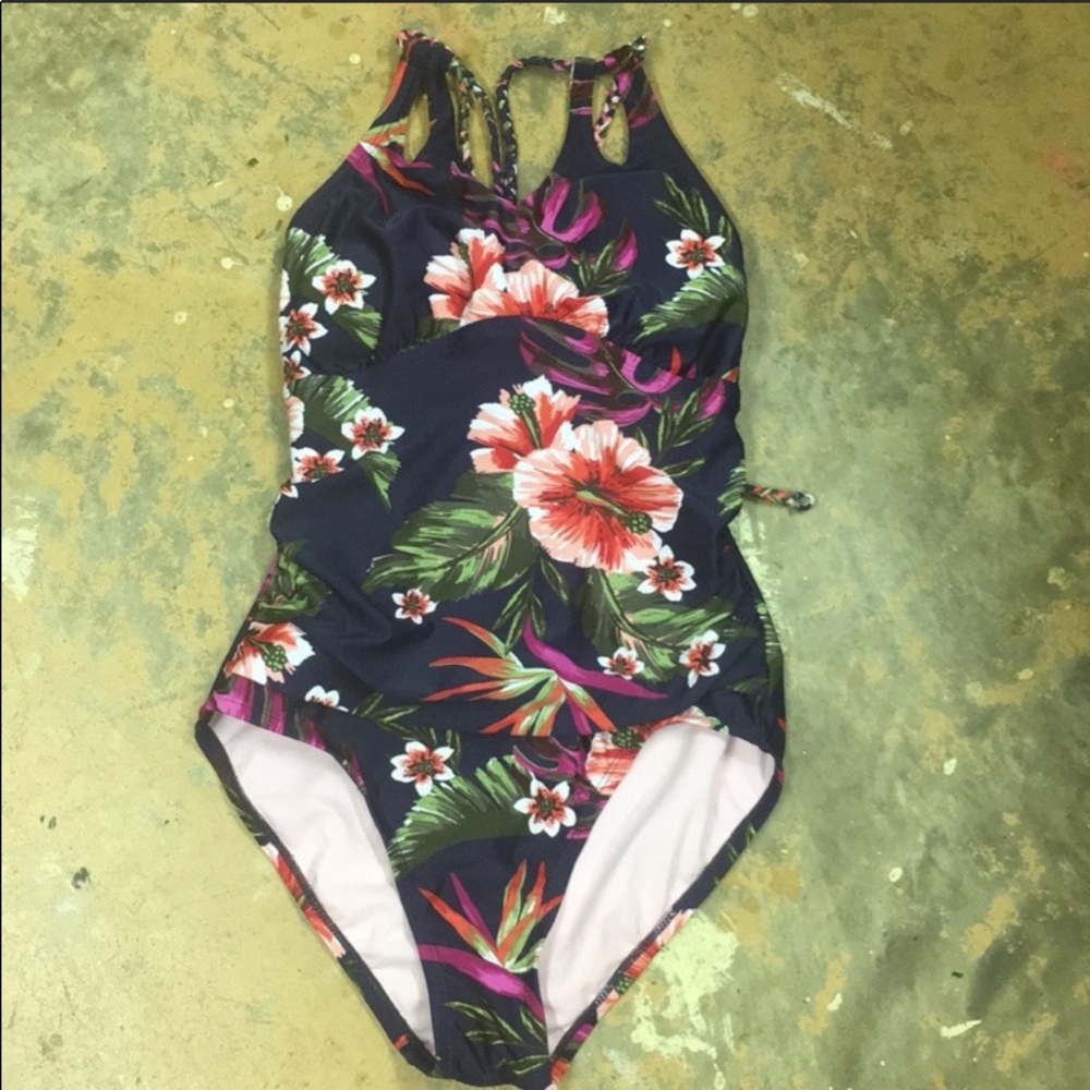 Kona Sol Floral high neck swimsuit